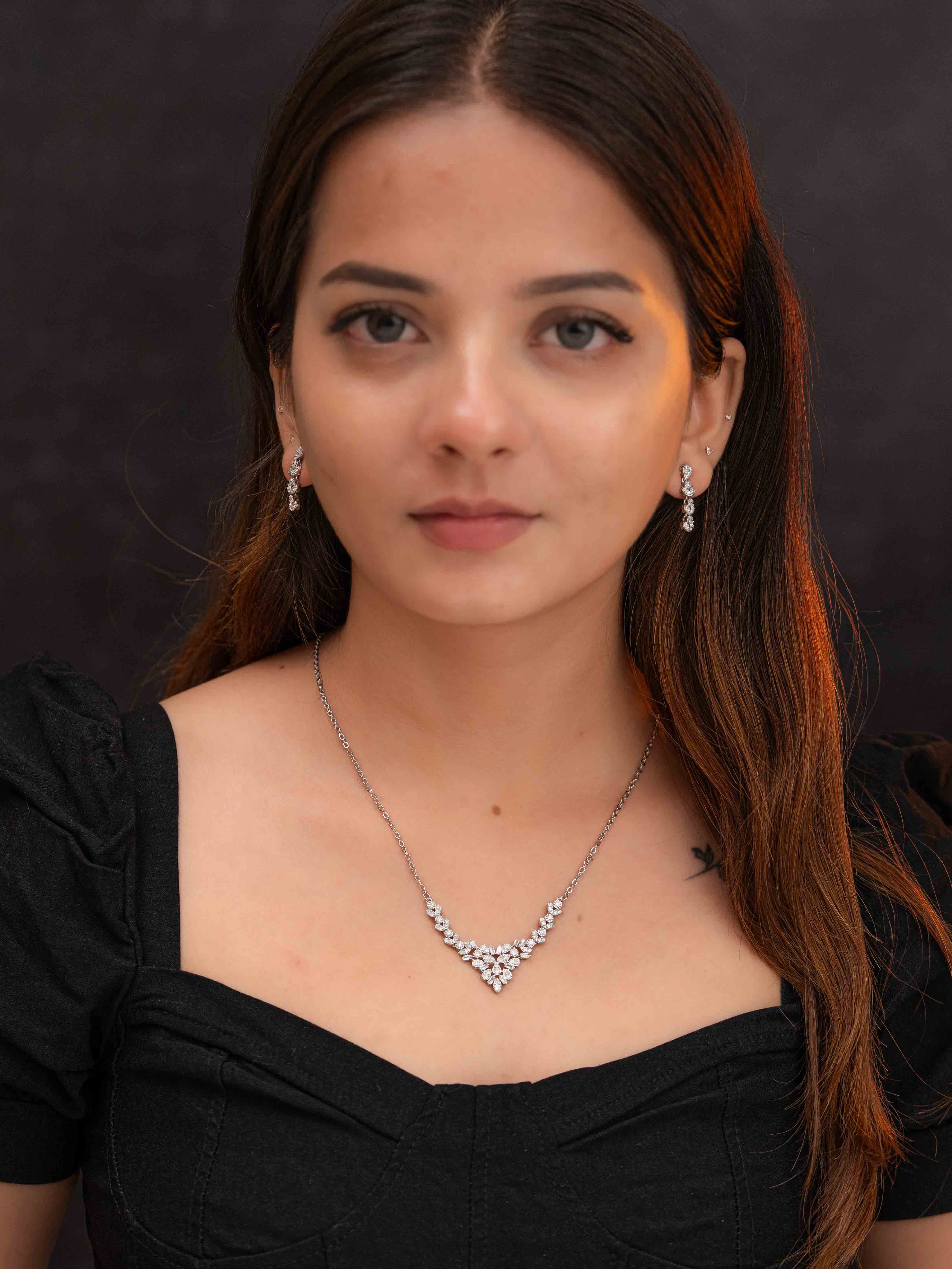 Ishani Silver Necklace Set