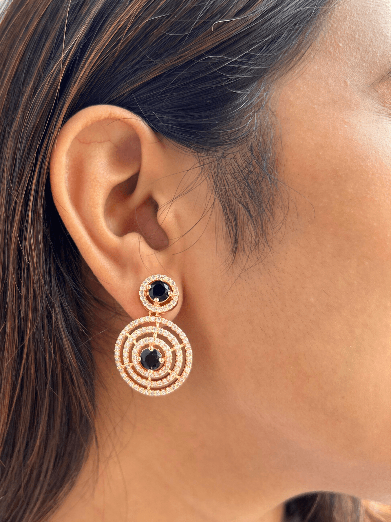 Multi-Color Stone Dangle Studs - Zerakijewels