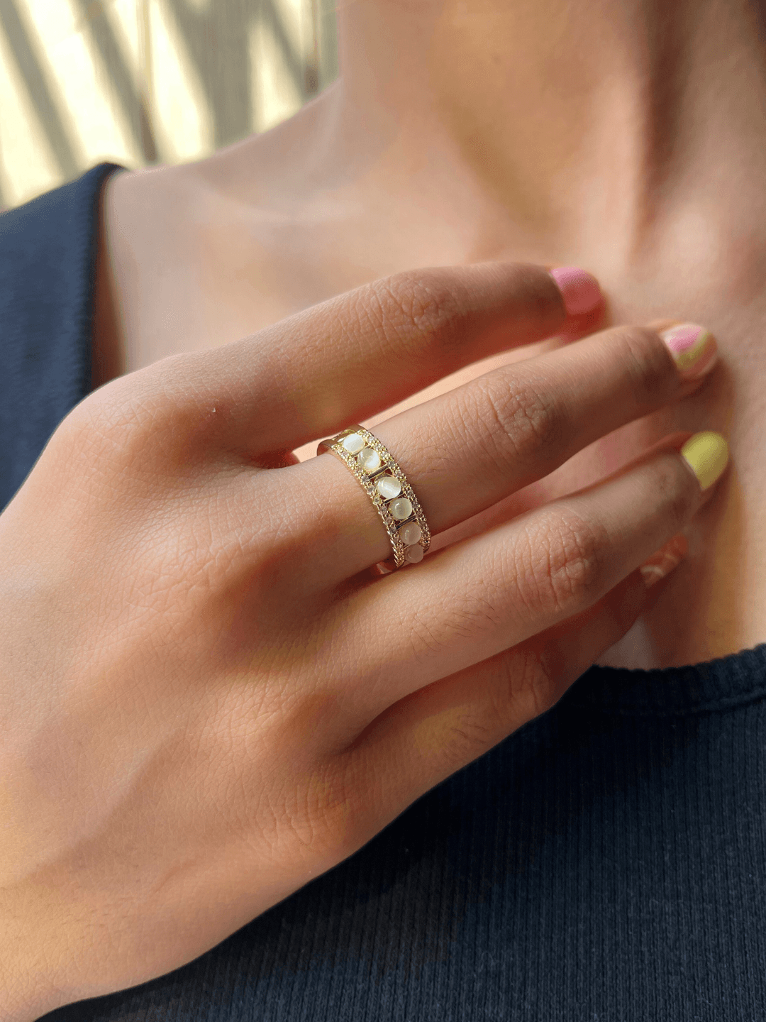 Pearl Symphony Adjustable Ring - Zerakijewels
