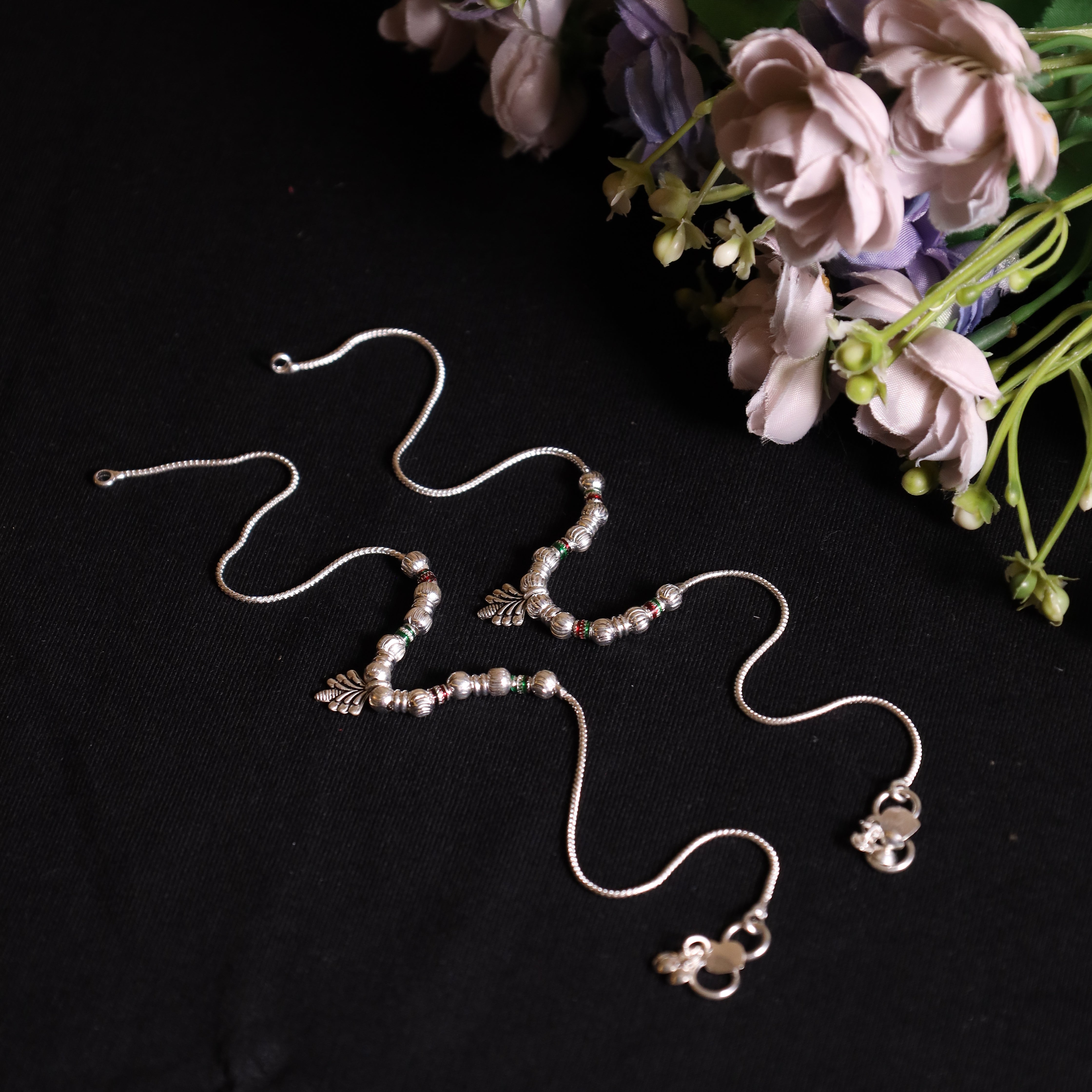 Aditi Anklet ( Silver Plated set of 2)