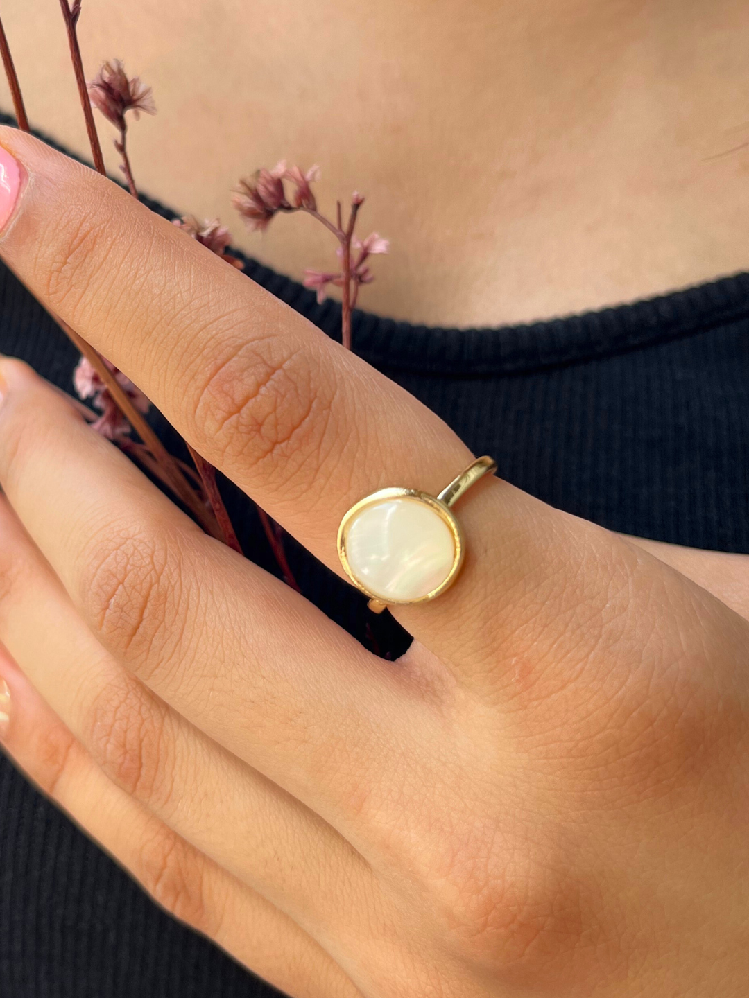 Lunar Pearl Adjustable Ring - Zerakijewels