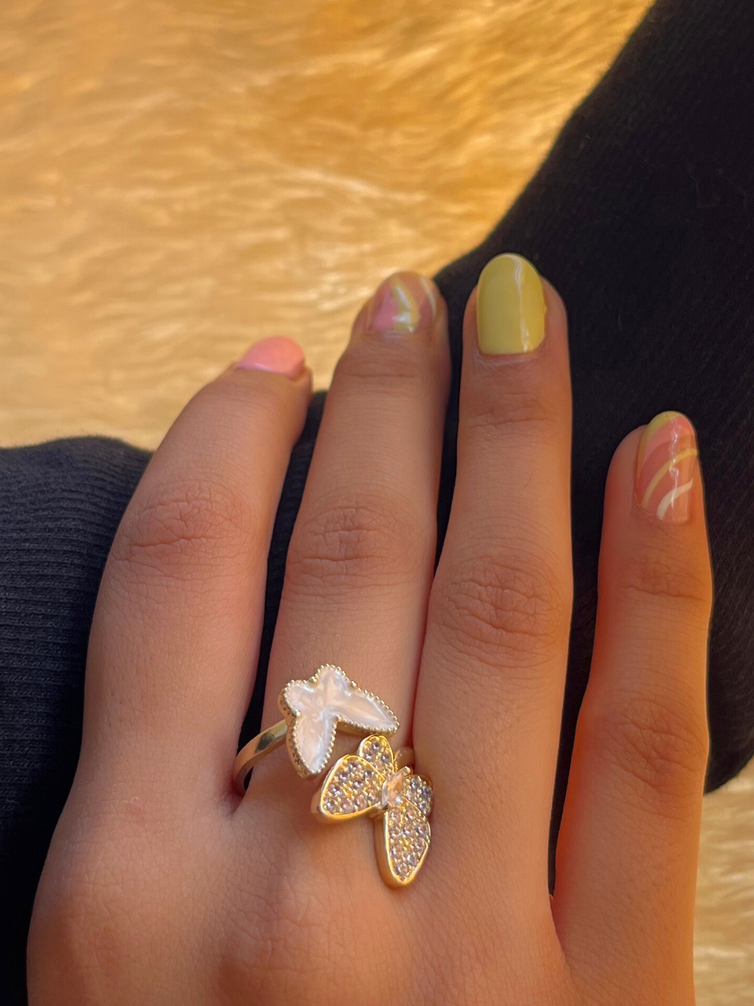 Monarch and Snowflake Butterfly Adjustable Ring - Zerakijewels