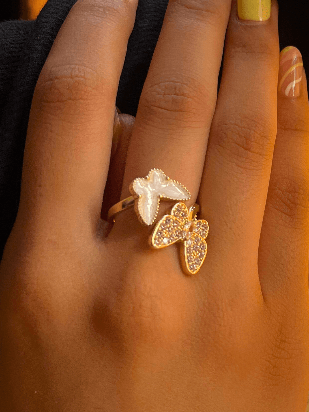 Monarch and Snowflake Butterfly Adjustable Ring - Zerakijewels