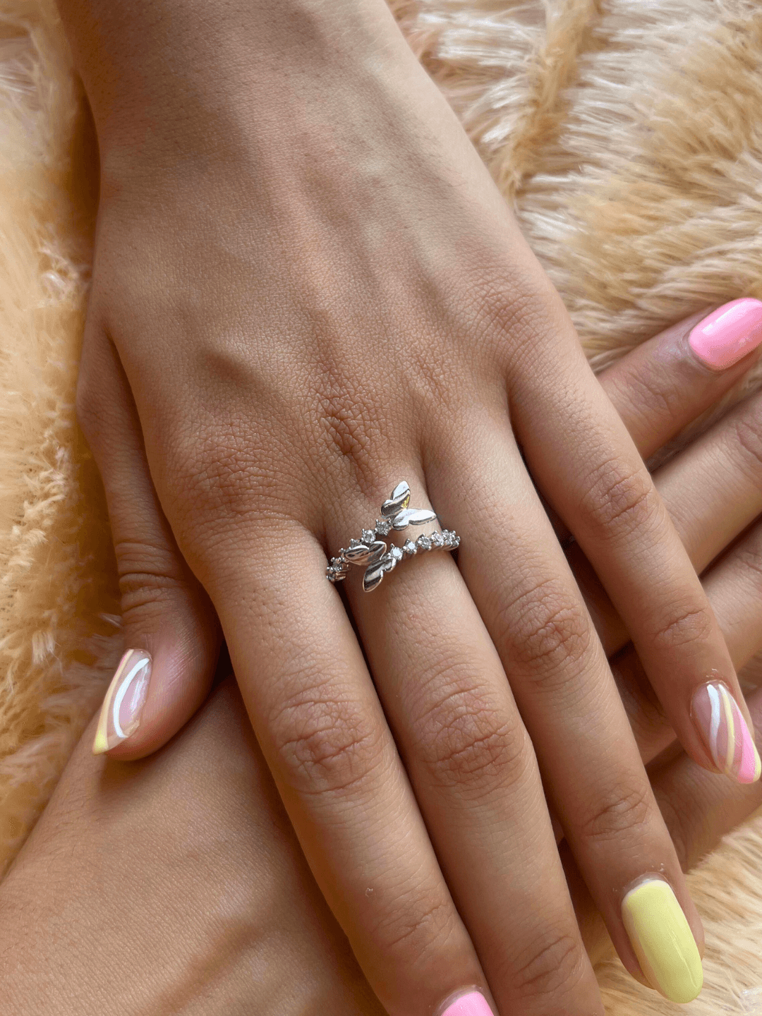 Twin Winged Butterfly Adjustable Ring - Zerakijewels