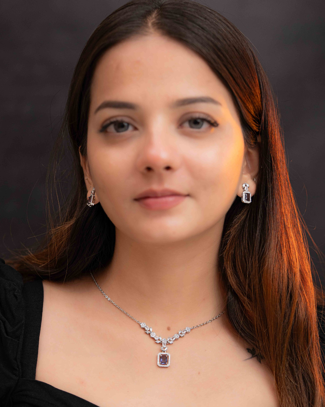 Lina Silver Necklace Set