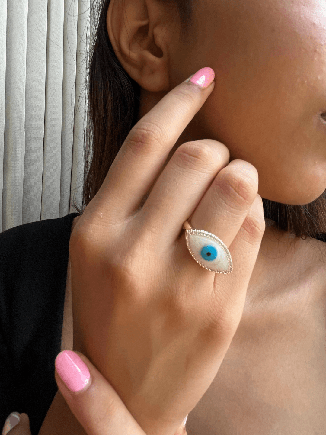 Warding Off Evil Eye Adjustable Ring - Zerakijewels