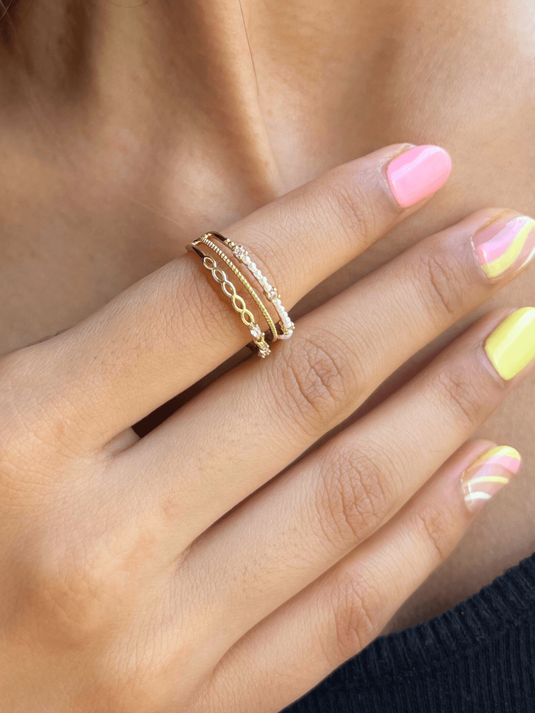 White Coral and Diamond Adjustable Ring Zeraki Jewels