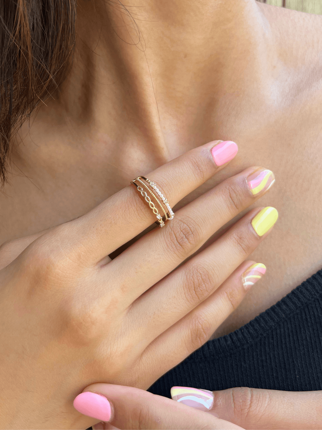 White Coral and Diamond Adjustable Ring Zeraki Jewels