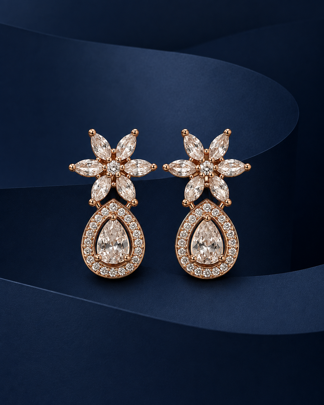 Ahana White Earrings