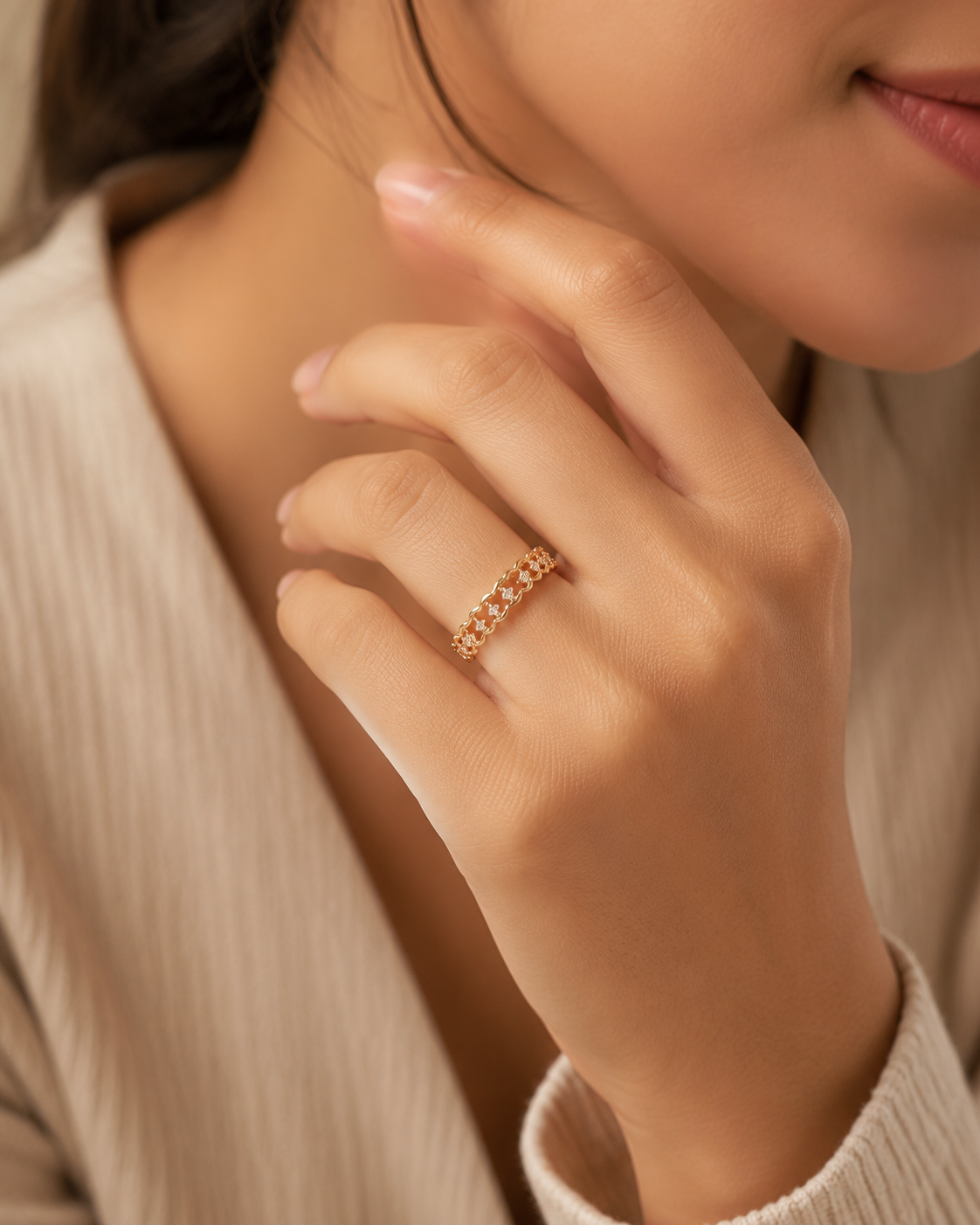 Open Band Adjustable Ring