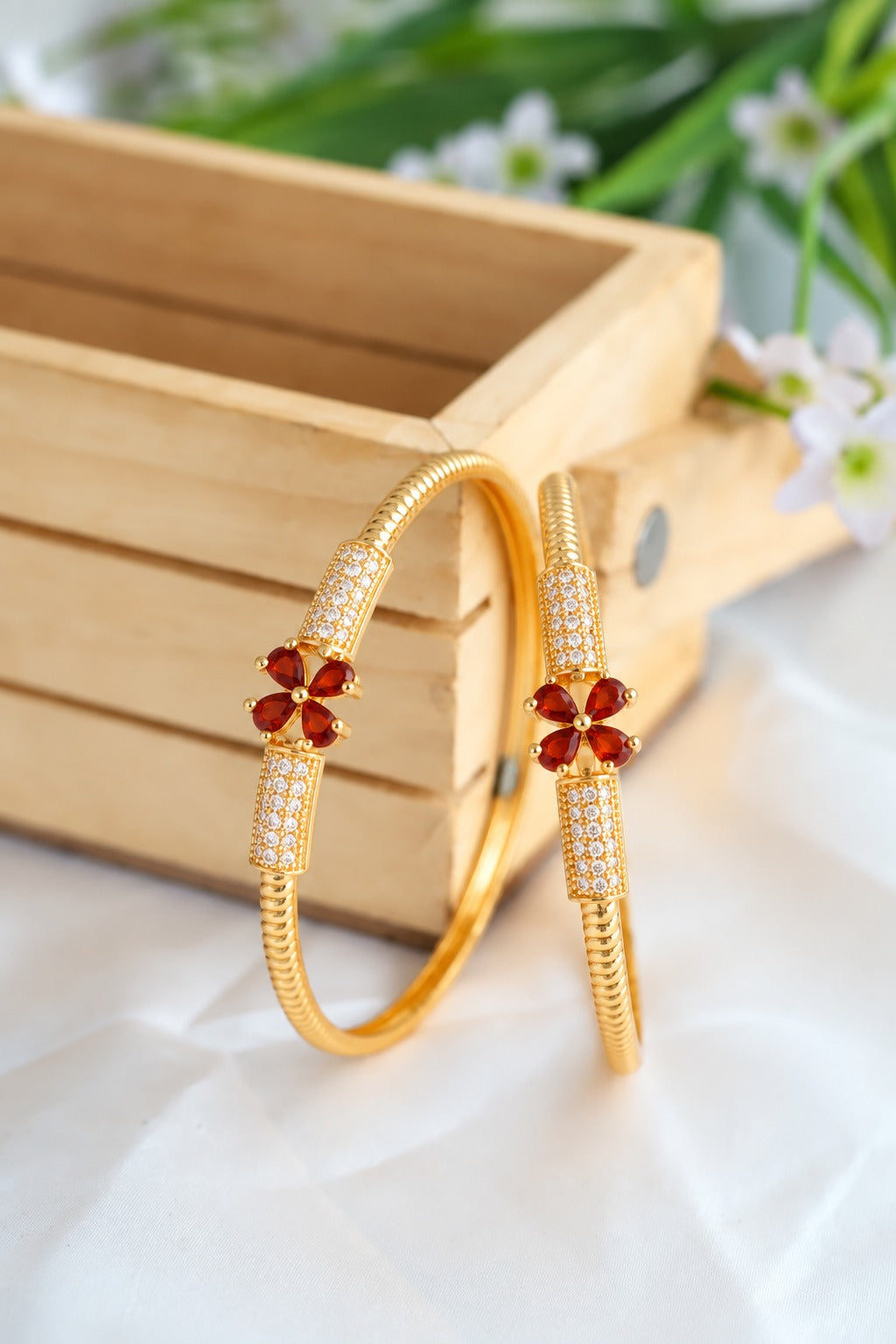 Malini Orange Bangle ( Set of 2 )