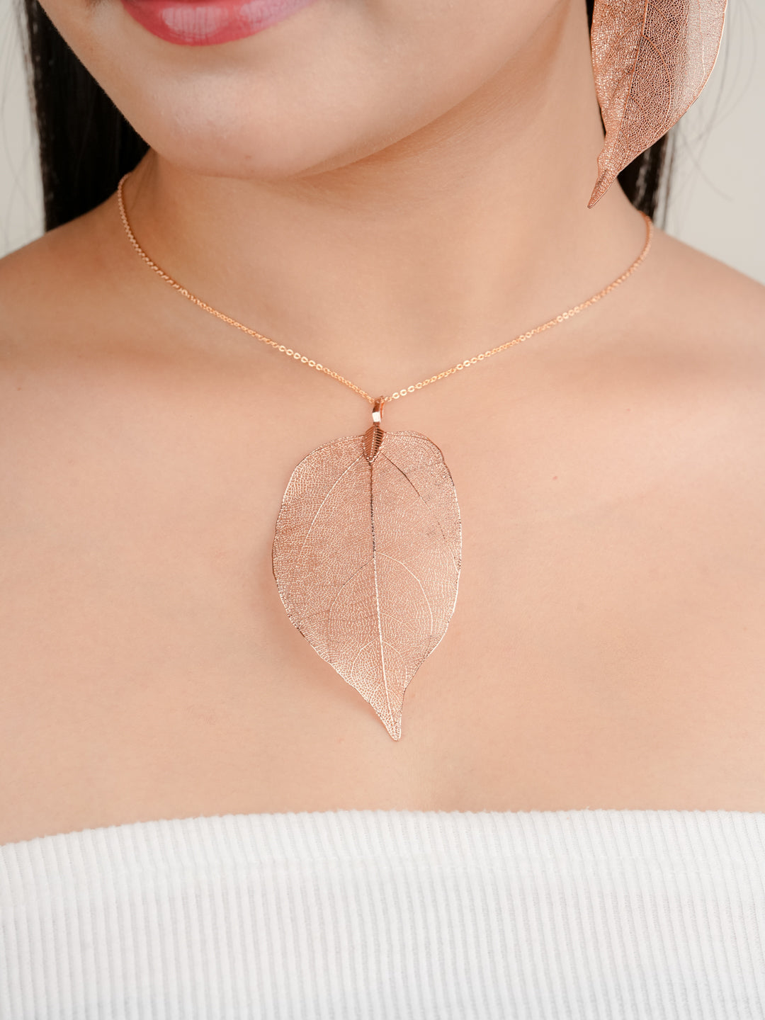 Feuilla Necklace Set (Rose Gold)