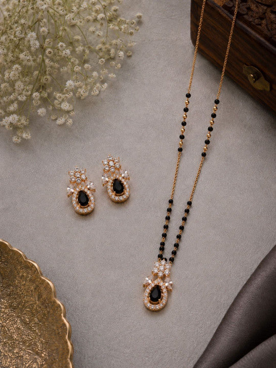 Aanya Black Mangalsutra with Earrings