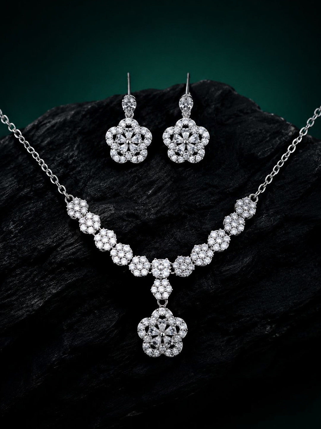 Ritika Silver Necklace Set