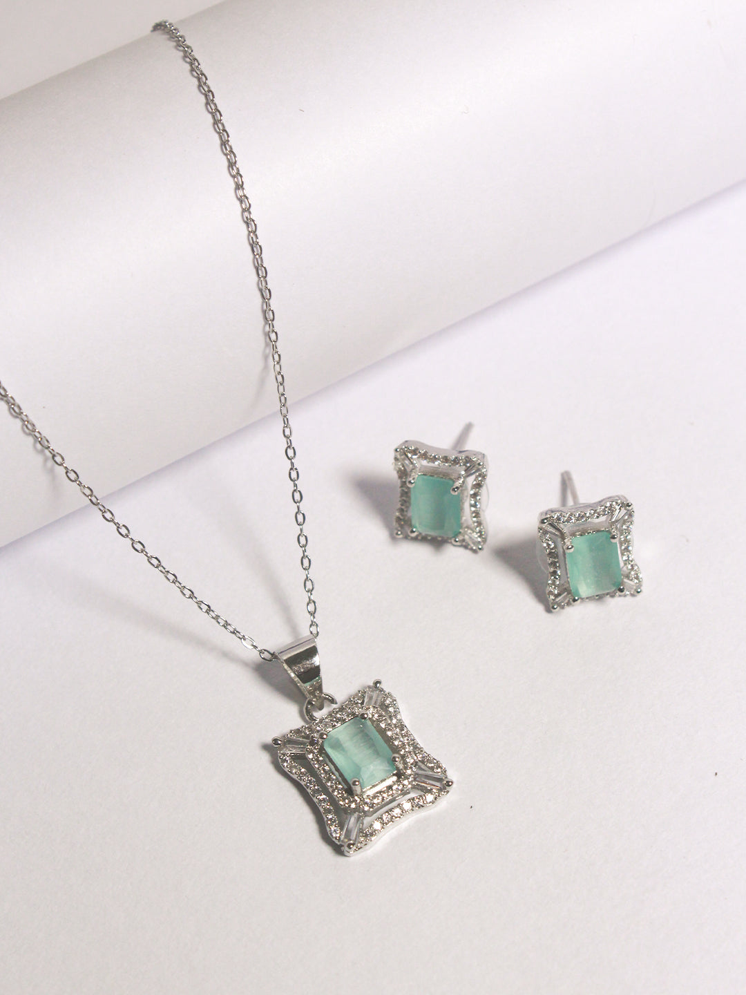 Princess Cut Diamond Pendant Set - Zerakijewels