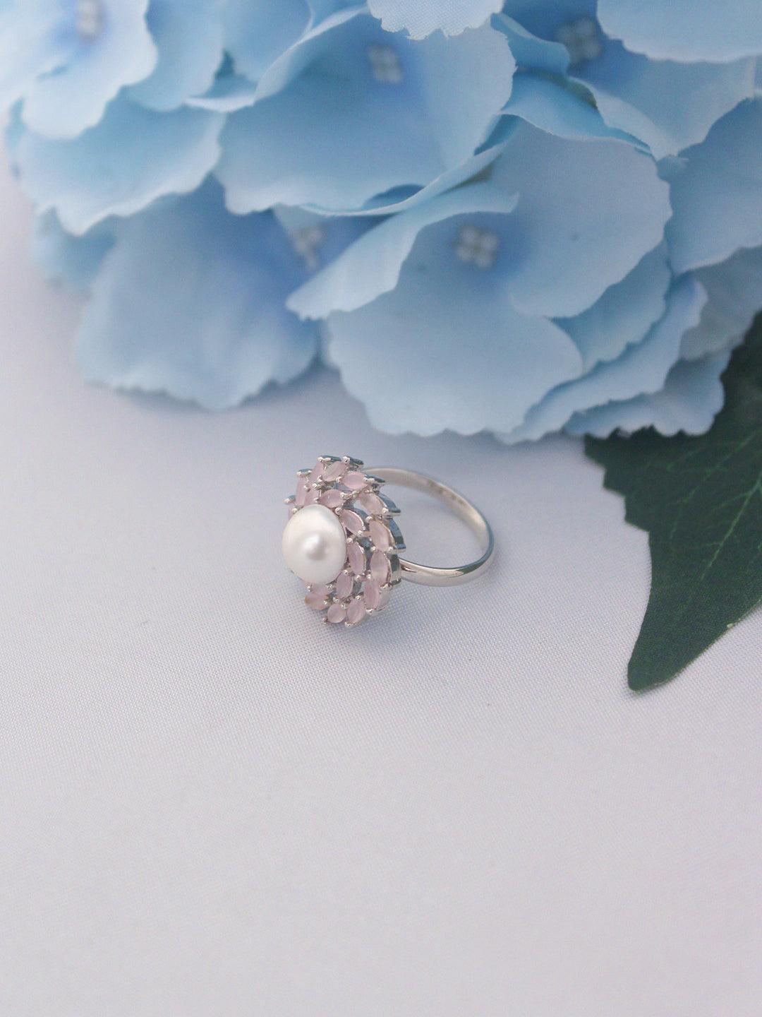 Hazel Pearl Adjustable Ring - Zerakijewels