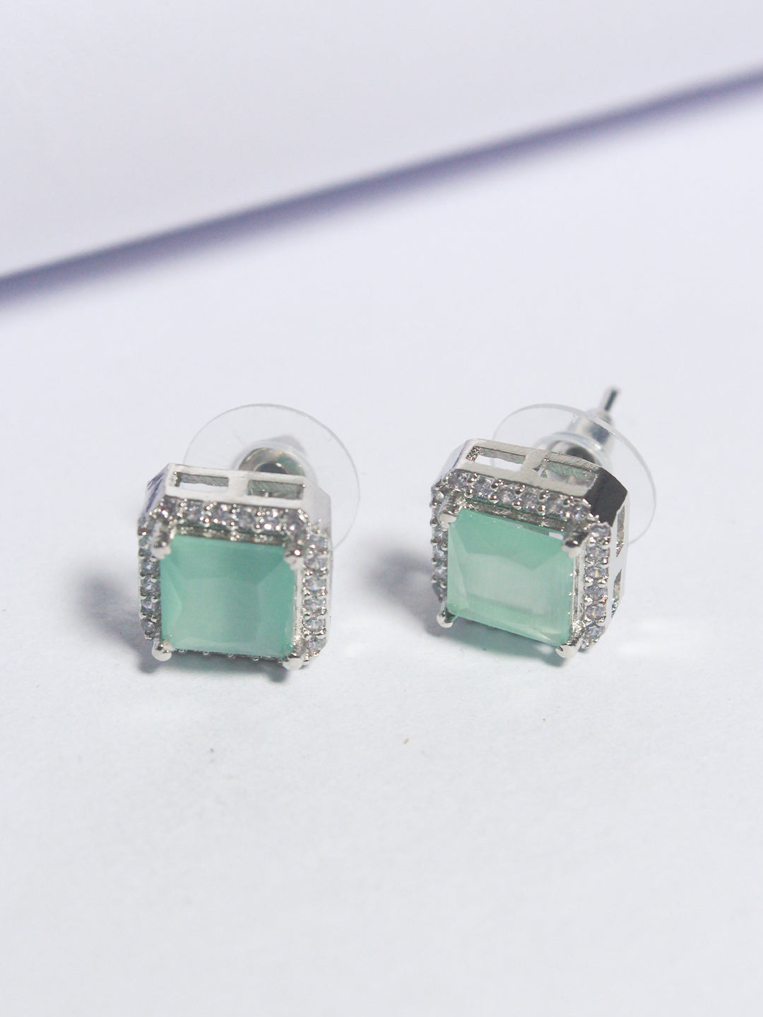 Square Stone Halo Diamond Pendant Set - Zerakijewels