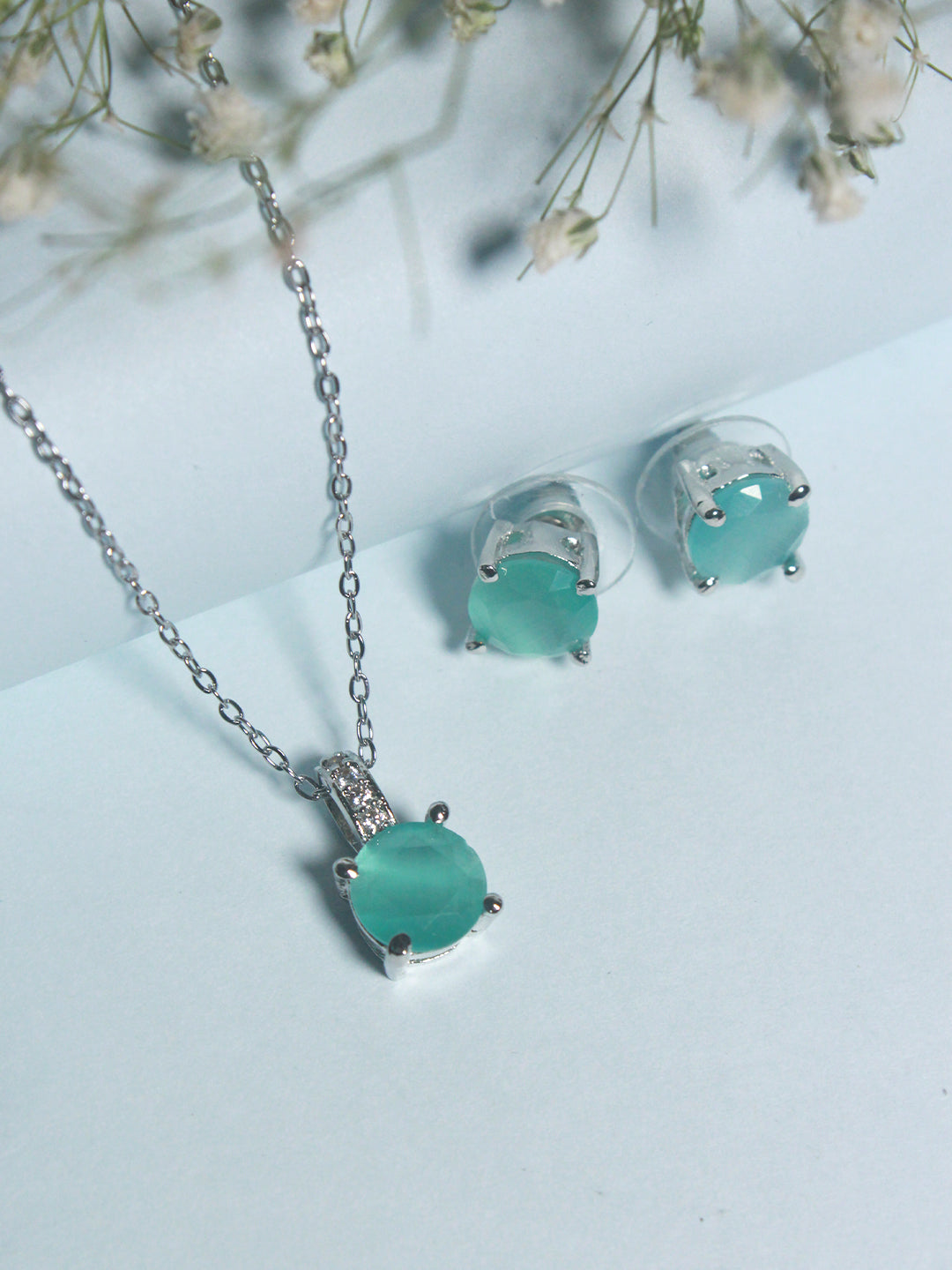 Minimalistic Stone Pendant Set - Zerakijewels