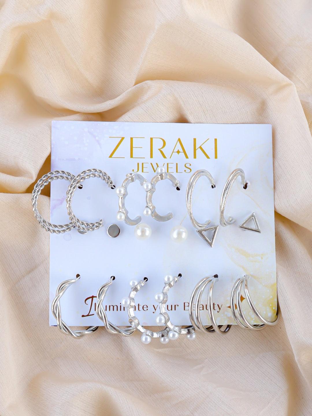 Silvery Earrings Combo - Zerakijewels