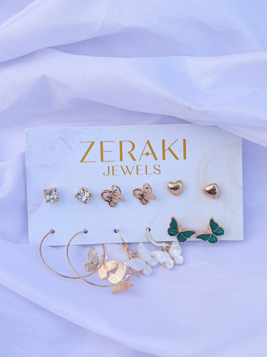 Elegant Butterfly Earrings combo - Zeraki Jewels 