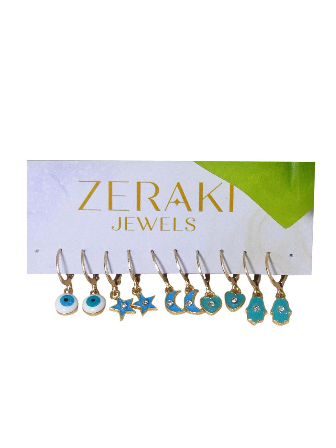 Aquamarine Dreams Earrings Combo - Zeraki Jewels  