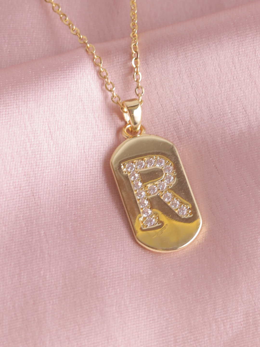 'R' initial necklace.