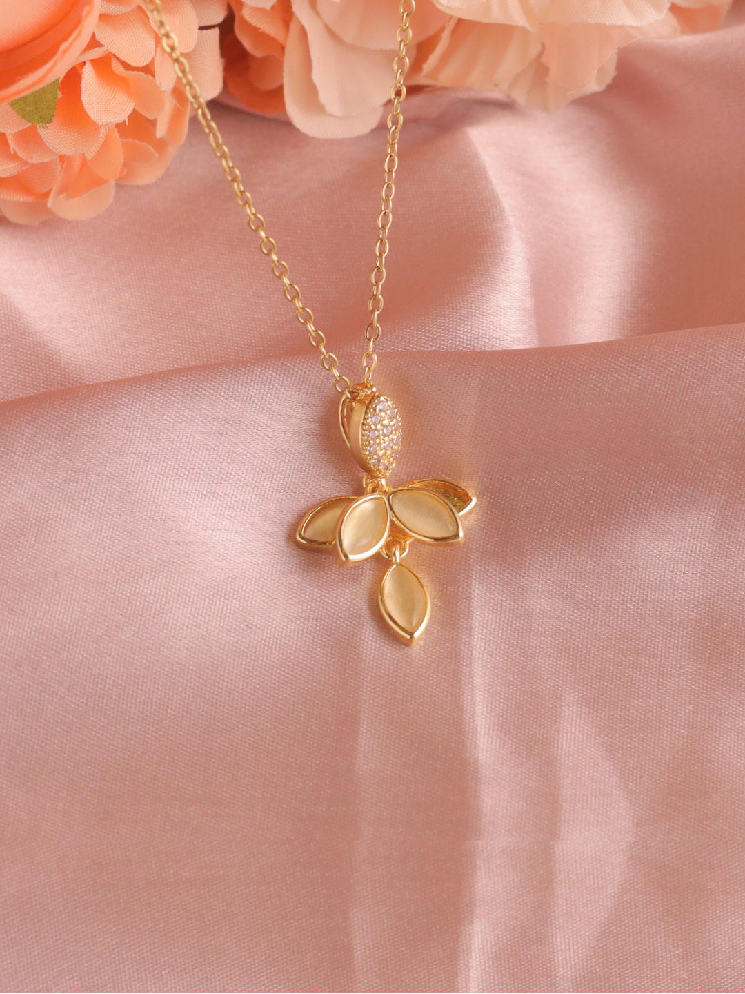 Blush Leaf Vein Necklace