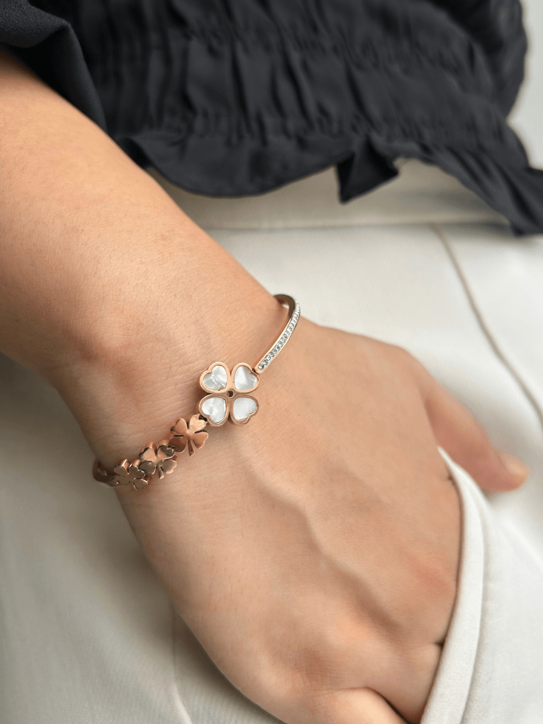 Ivory Charm Cloverlet Bracelet - Zerakijewels