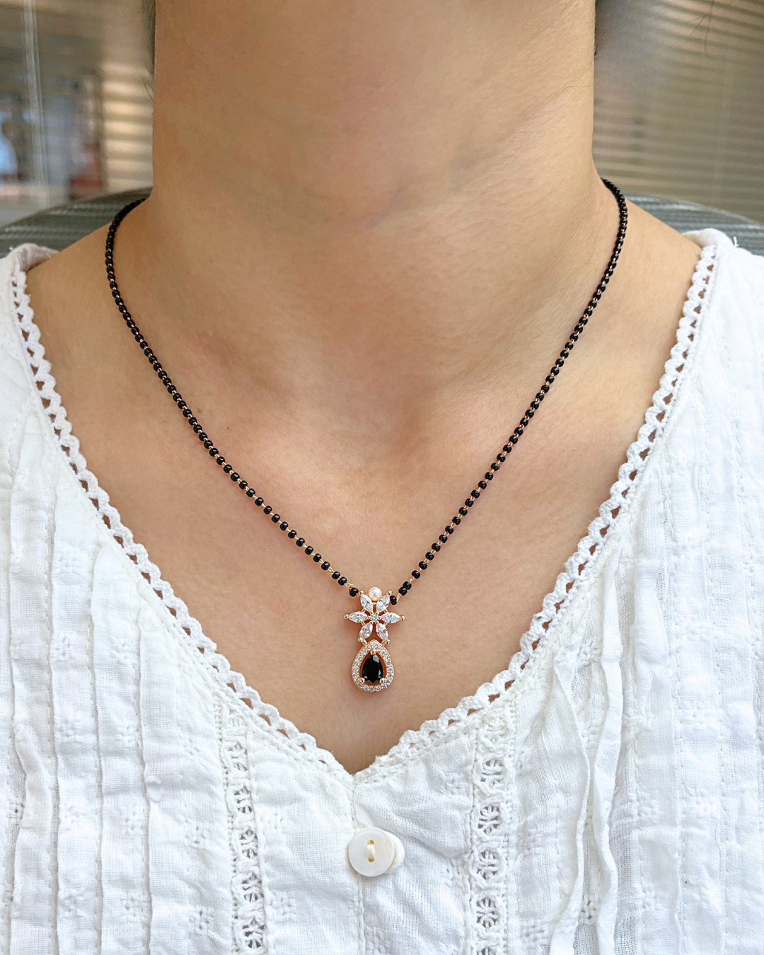 Ahana Full Black Beads Mangalsutra