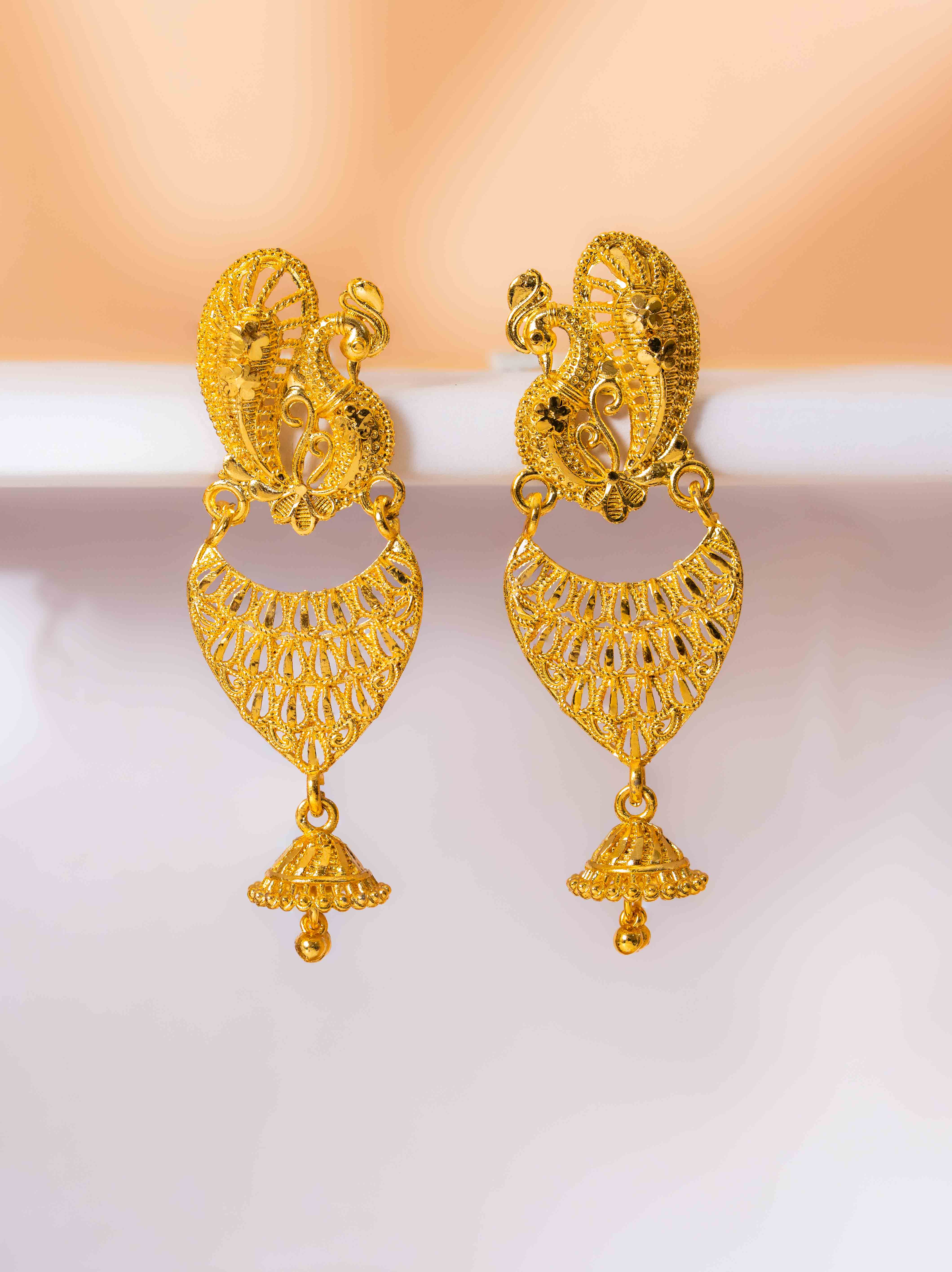 Mayuri Long Gold Earrings