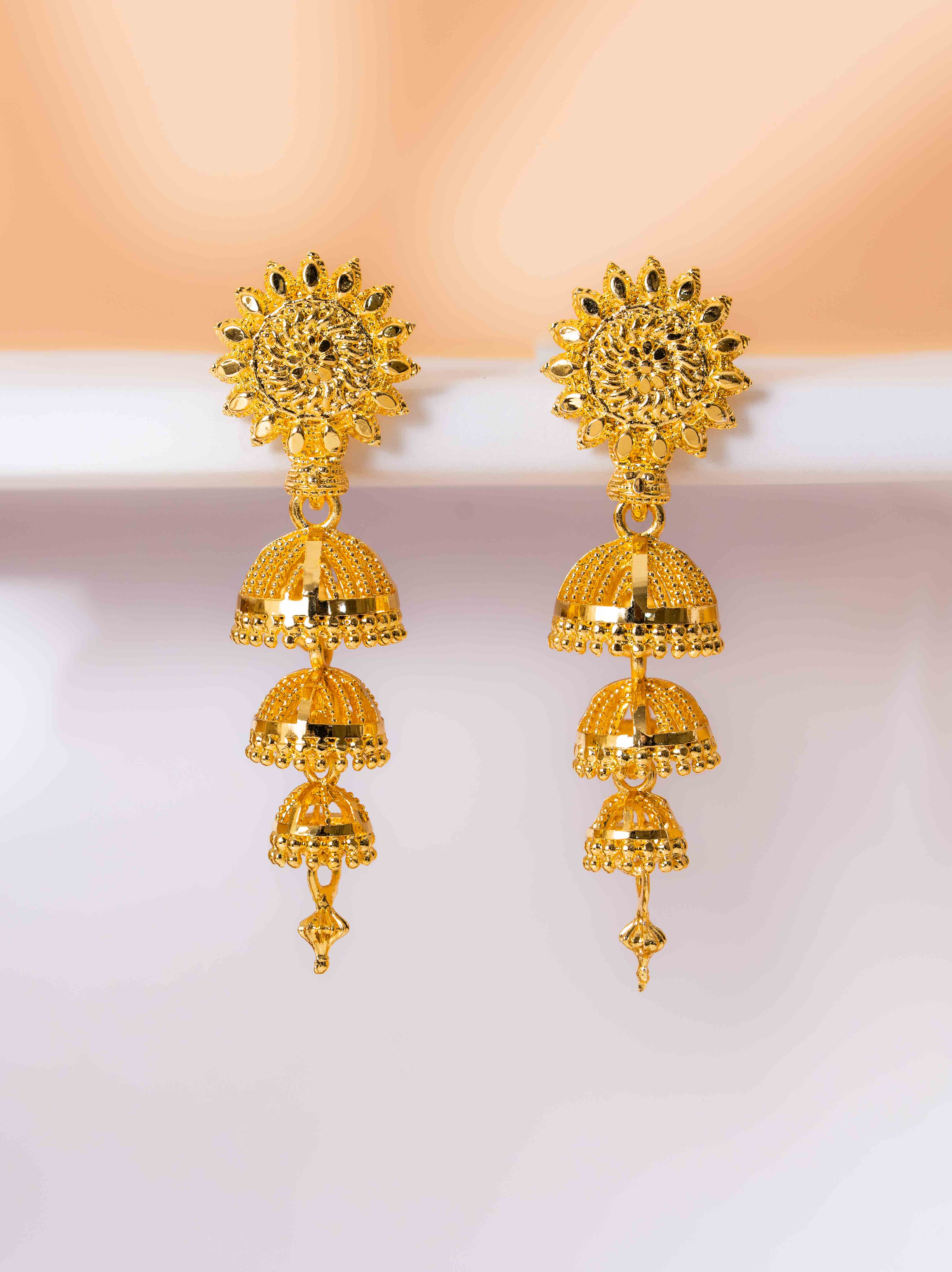 Shrinika Long Gold Earrings