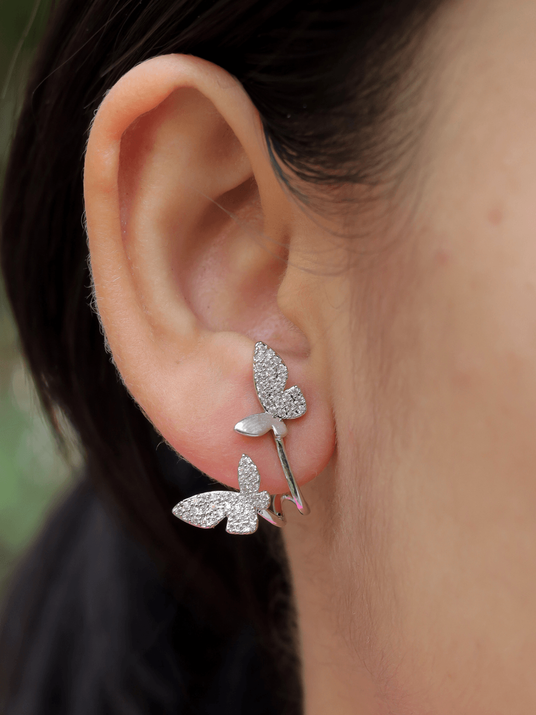 Duo Butterfly Silver Studs - Zeraki Jewels  