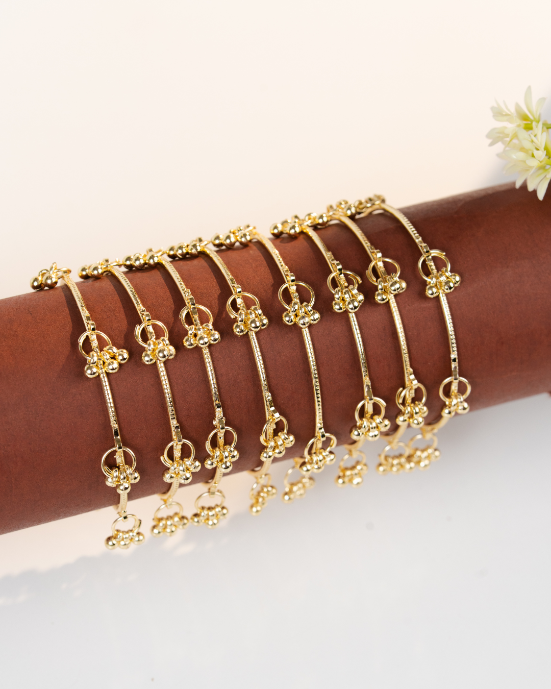 Kashmiri Gold Plated Bangle (Set Of 8)