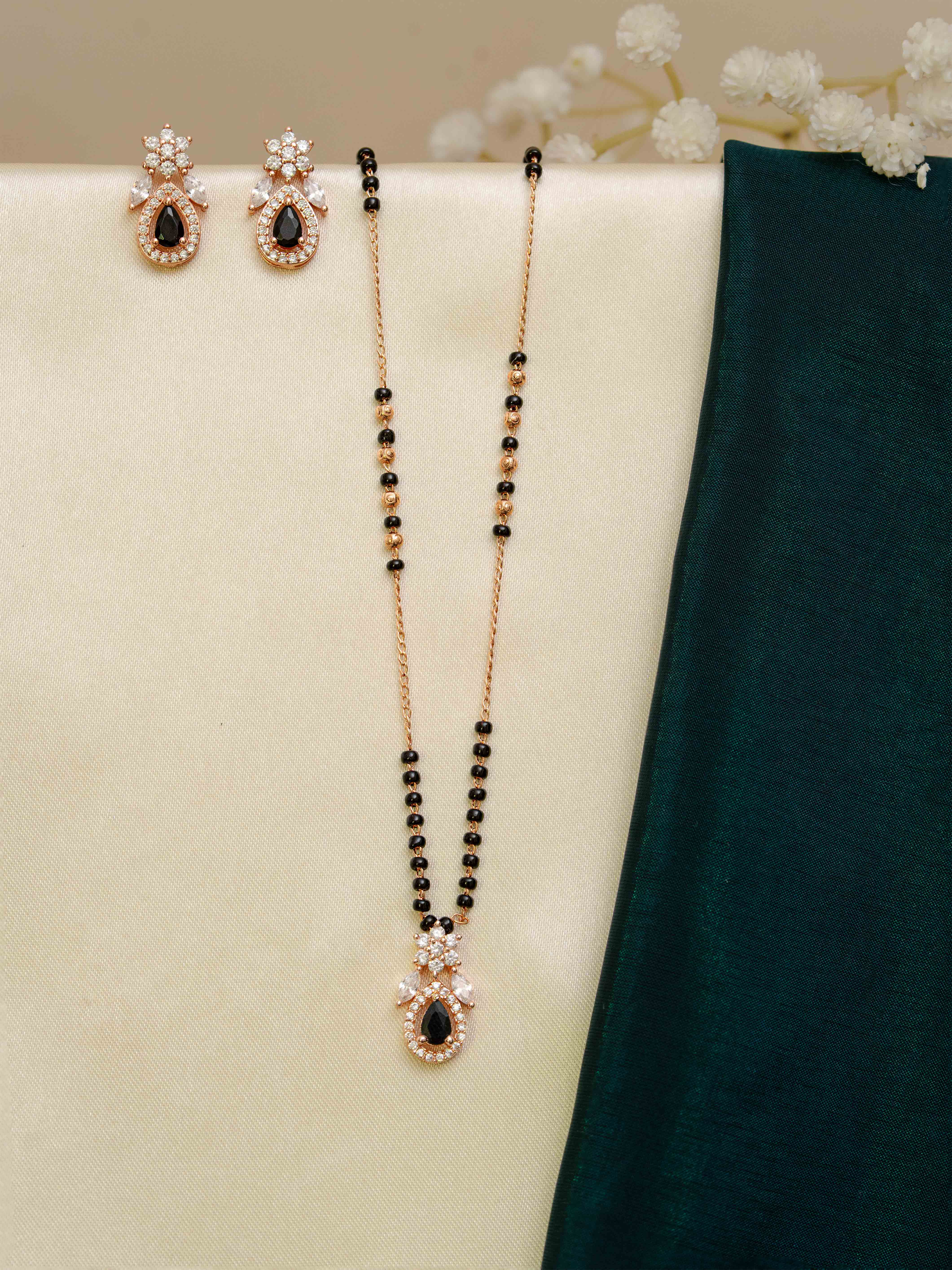 Aanya Black Mangalsutra with Earrings
