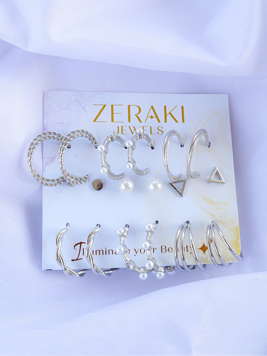 Silvery Earrings Combo - Zerakijewels