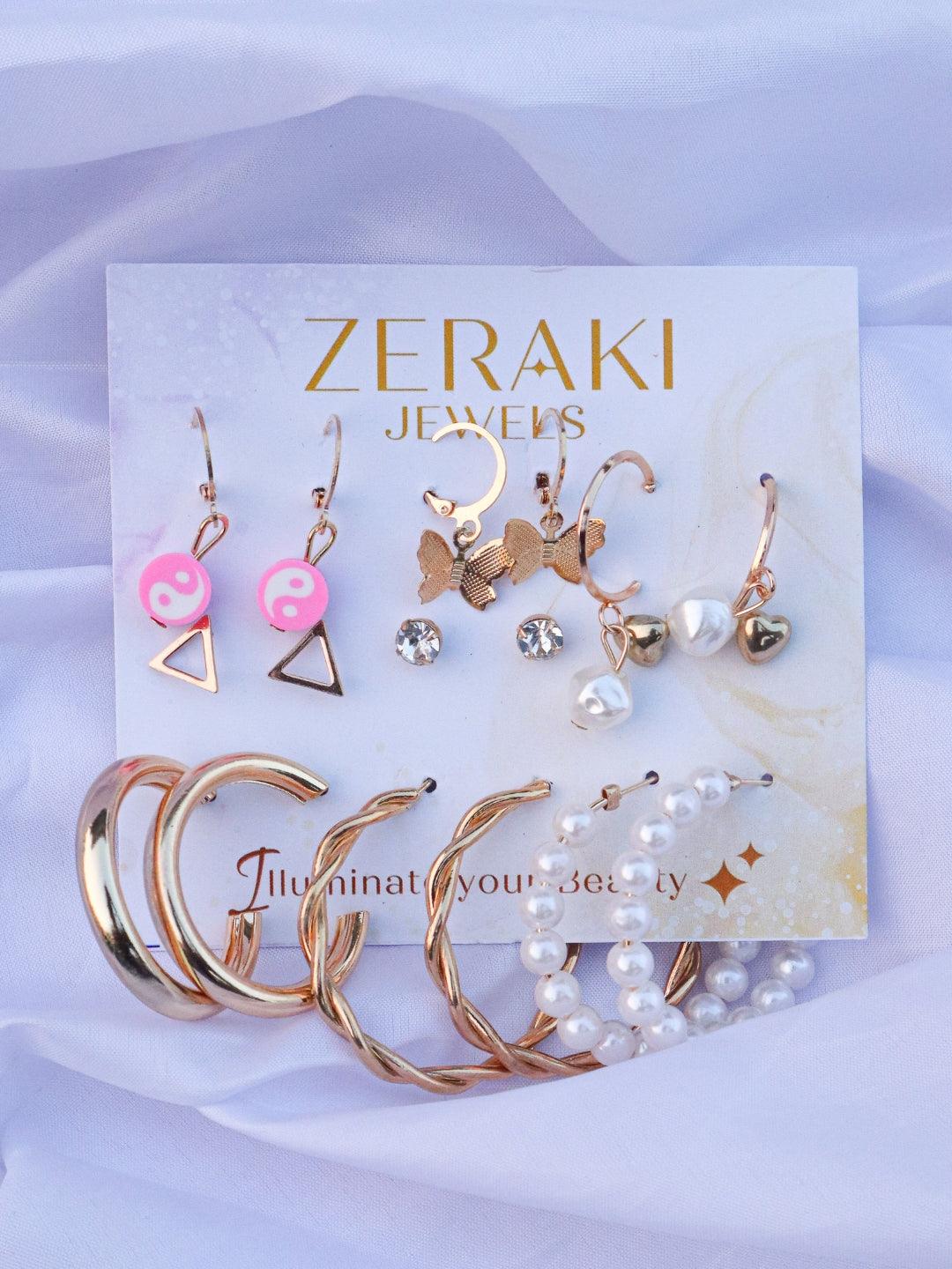 Dazzling Pairs Earrings Combo - Zeraki Jewels 