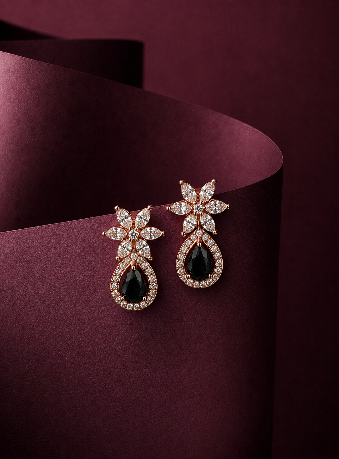 Ahana Black Earrings
