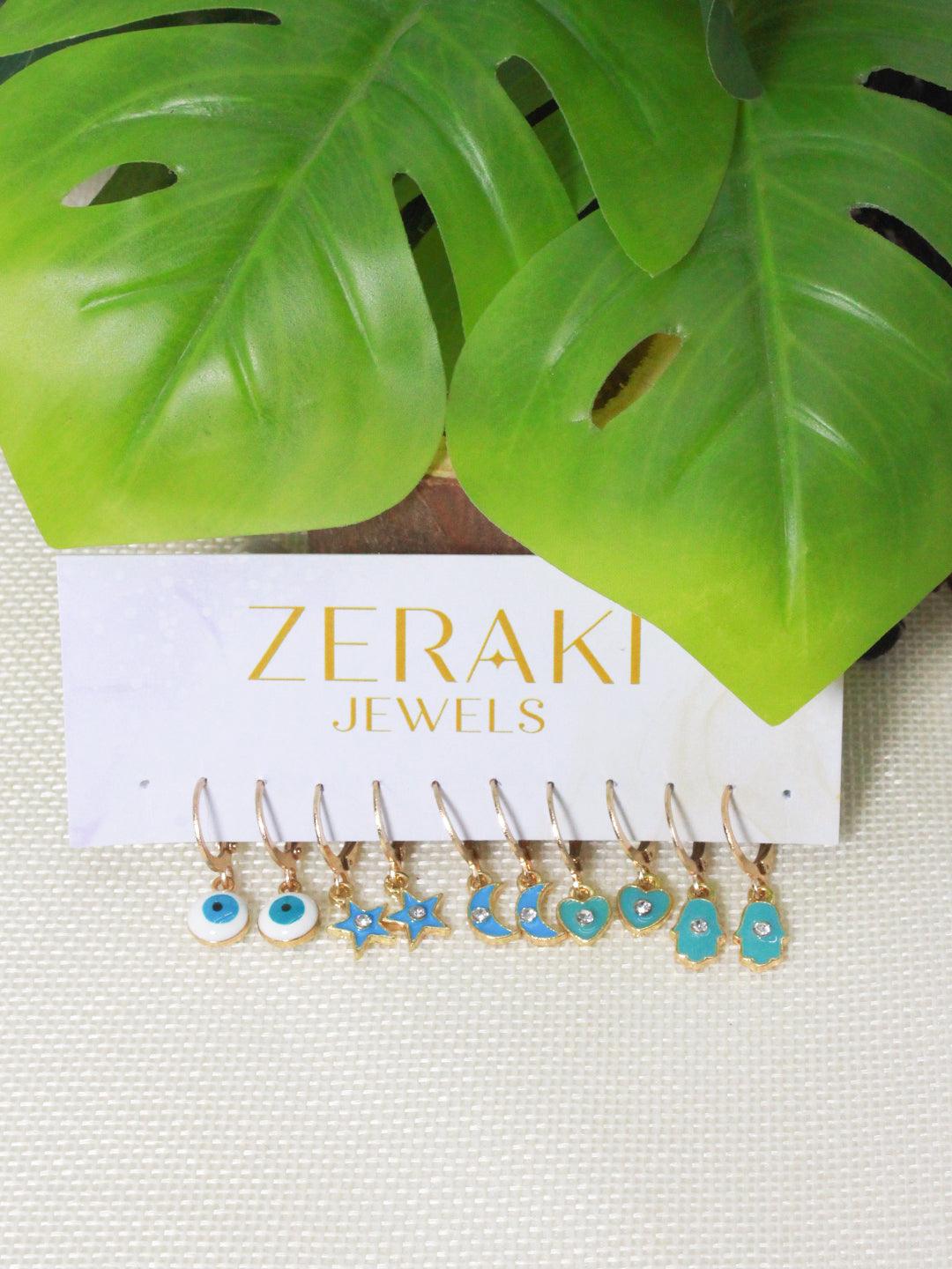 Aquamarine Dreams Earrings Combo - Zeraki Jewels 