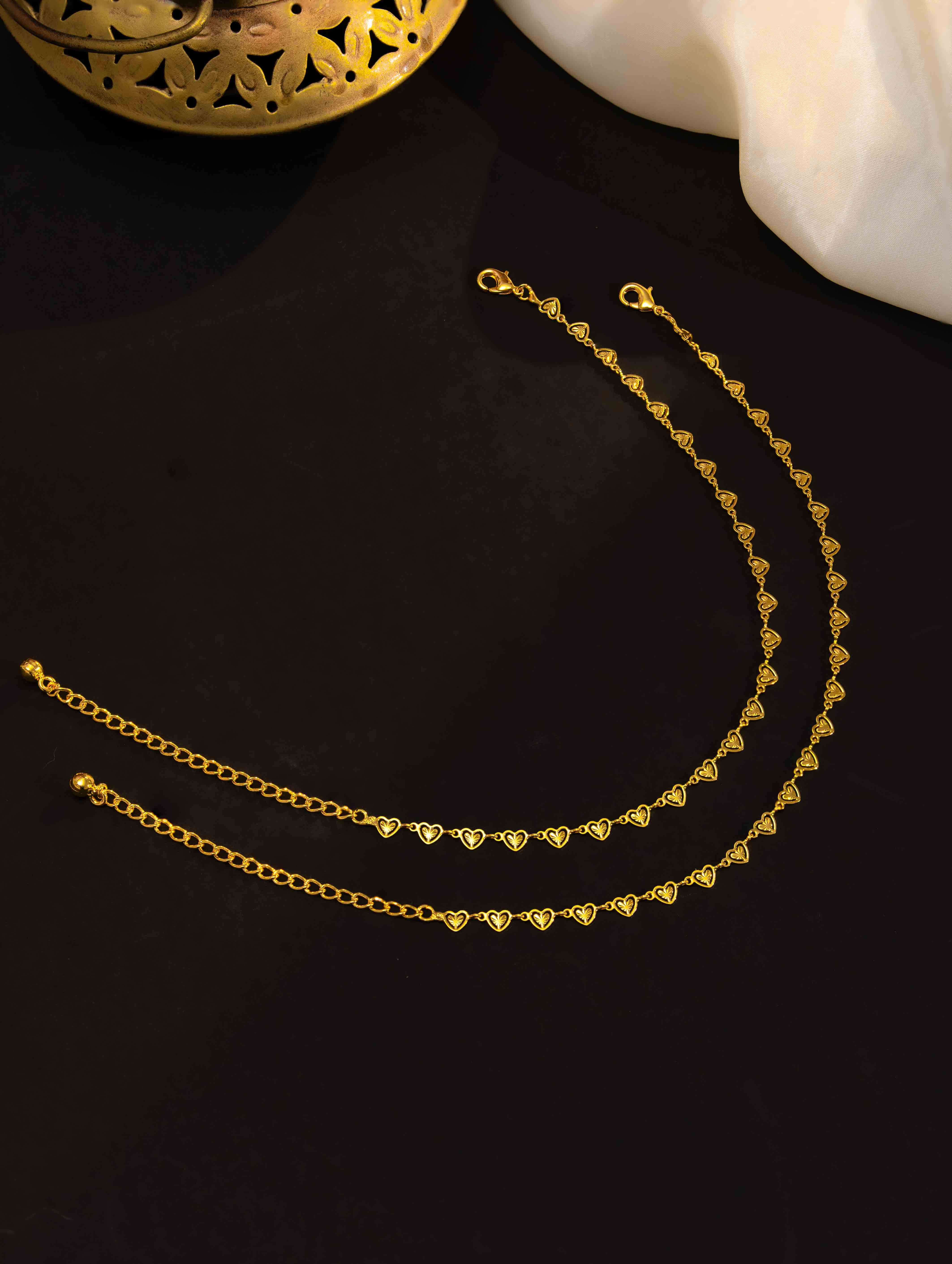 Sitara Gold Payal. ( Set of 2)