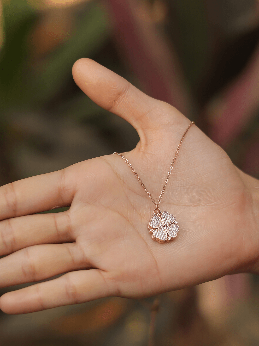 Rose Gold Clover Pendant - Zerakijewels