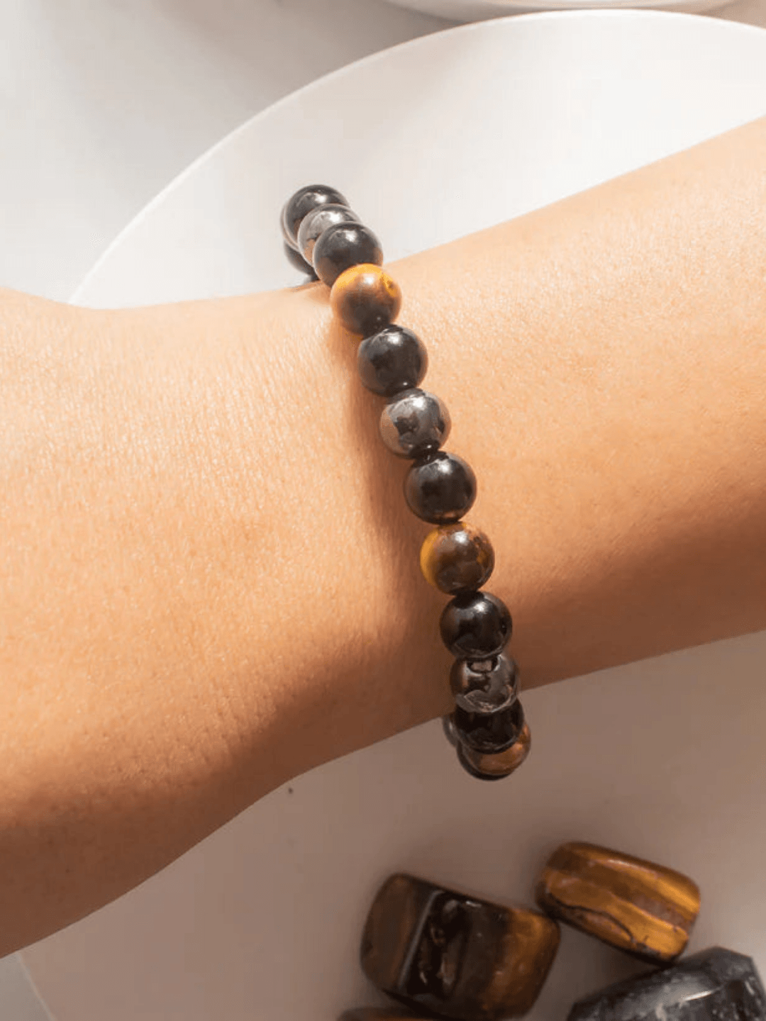 Custom Crystal Bracelet, Customized Healing Raw Crystals Bracelet,  Personalized Protection Anxiety Jewelry Bracelet