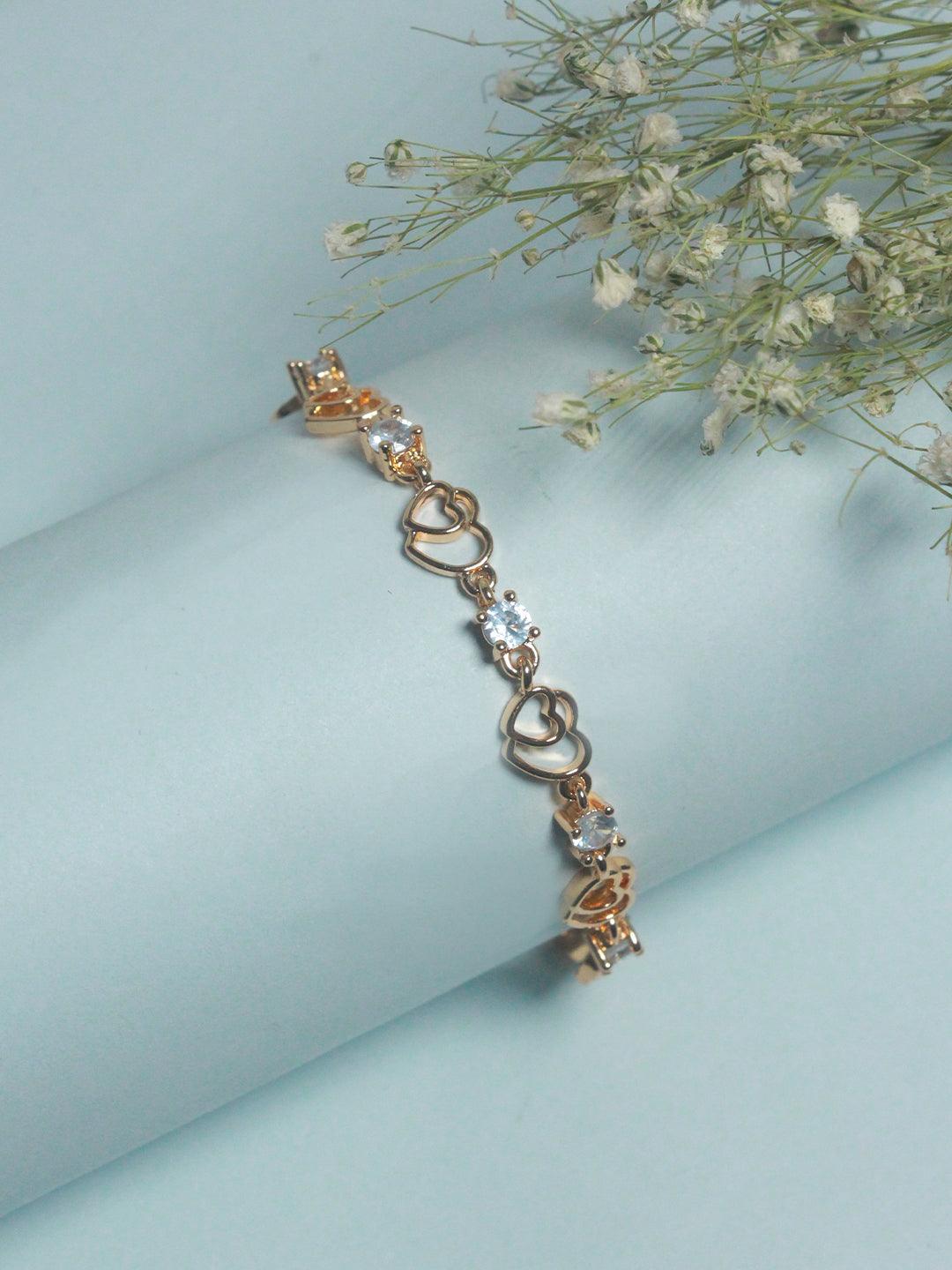 Heart Connected Diamond Bracelet - Zeraki Jewels 