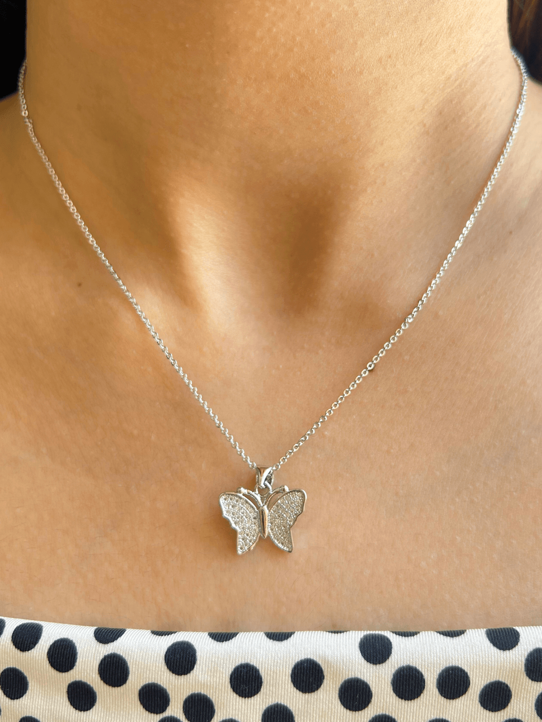 Silvery Butterfly Pendant - Zerakijewels