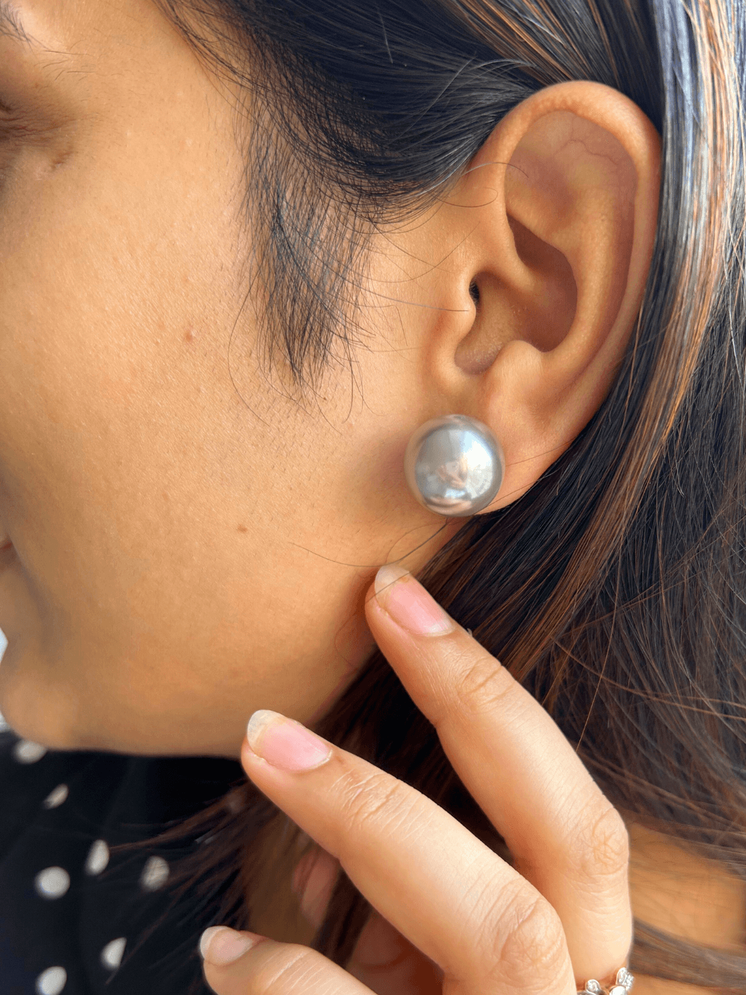 Charcoal Ball Earrings - Zeraki Jewels  