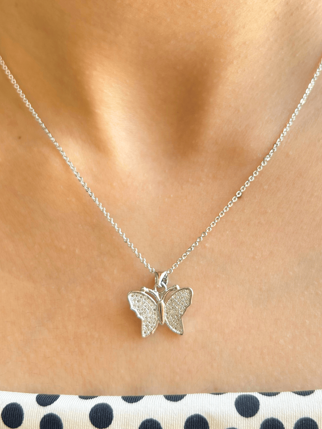 Silvery Butterfly Pendant - Zerakijewels