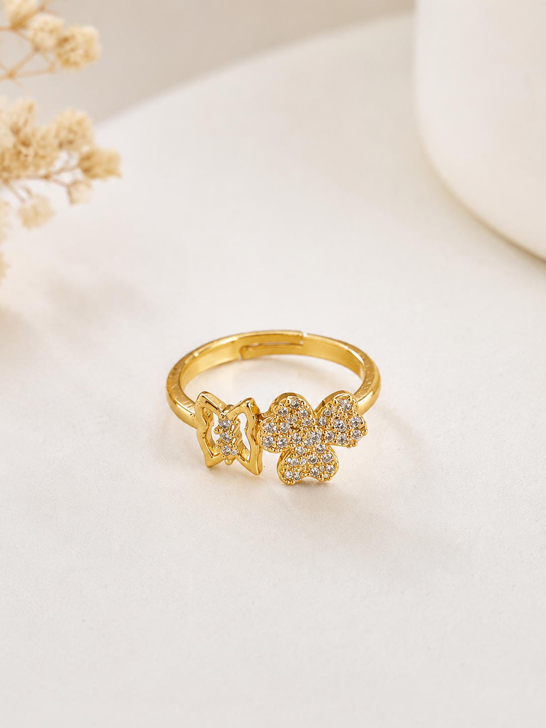 Butterfly Diamond Adjustable Ring