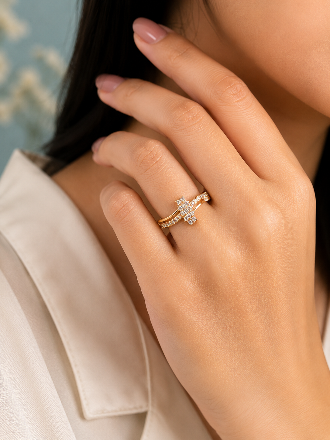 Leaf Whisper Adjustable Ring