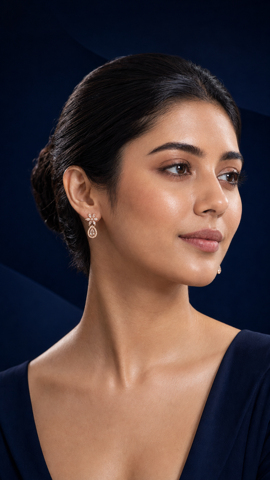Ahana White Earrings