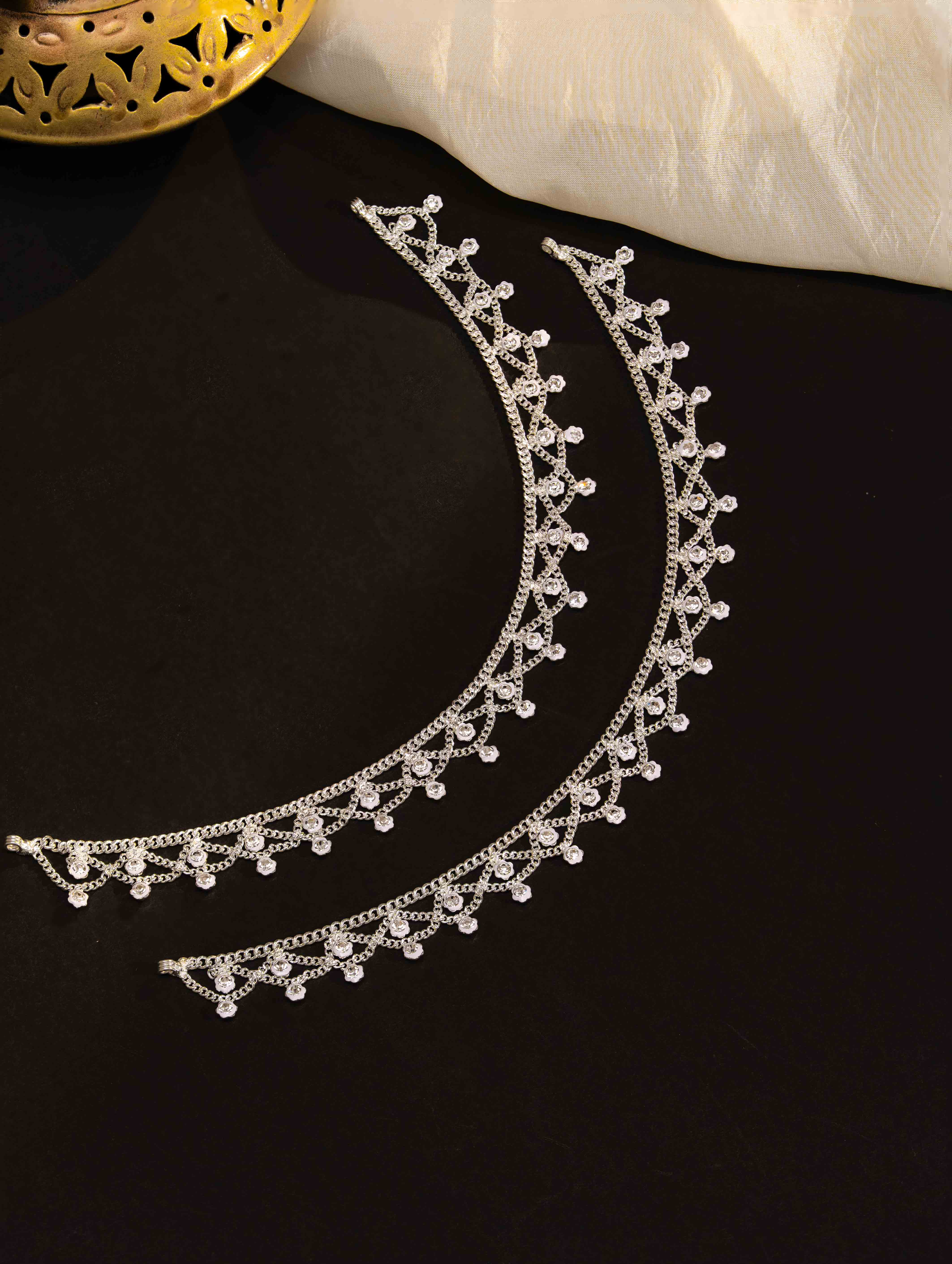 Shehnaz silver Payal (Set of 2)