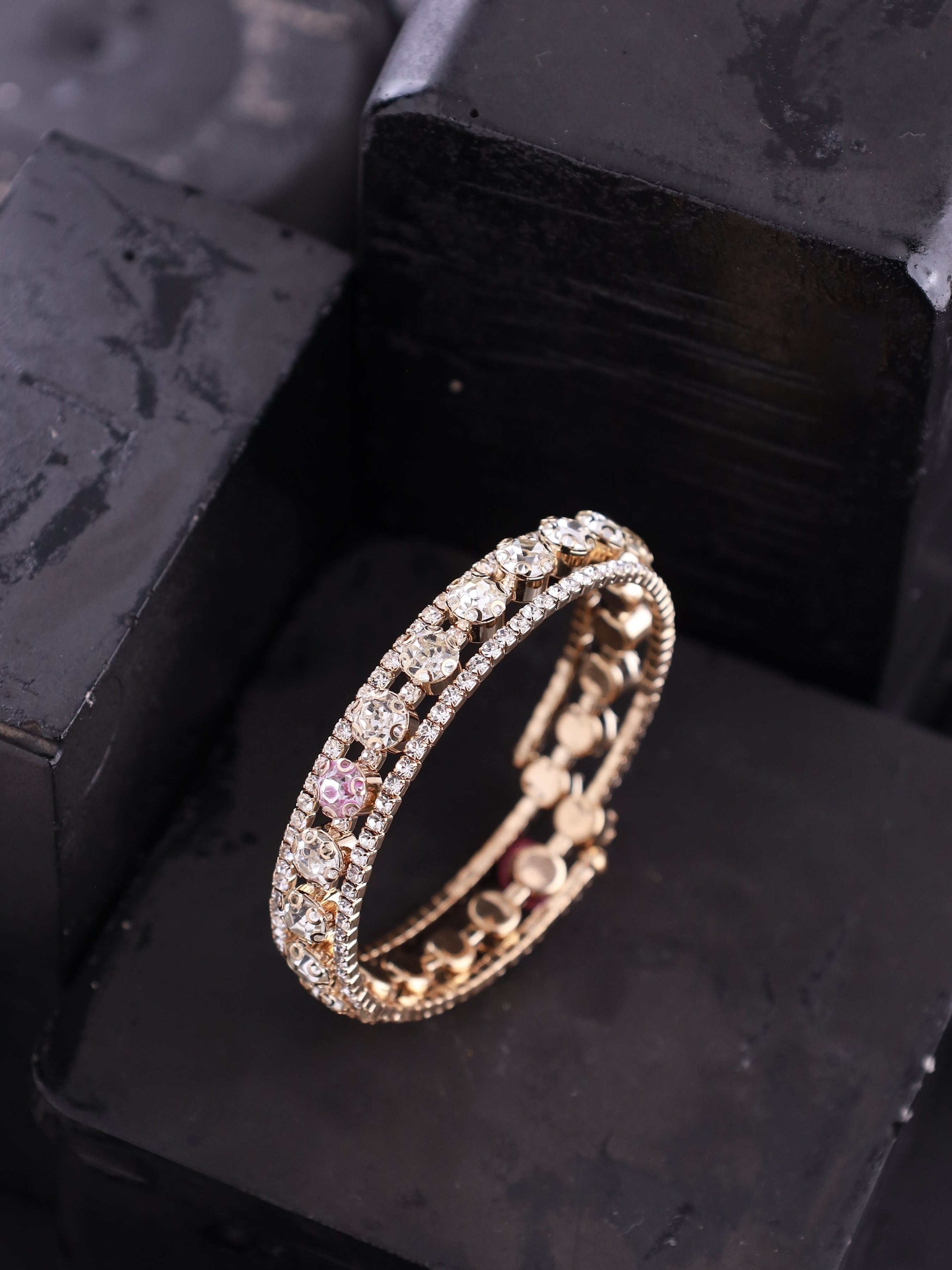 Diamond studded Gold bracelet